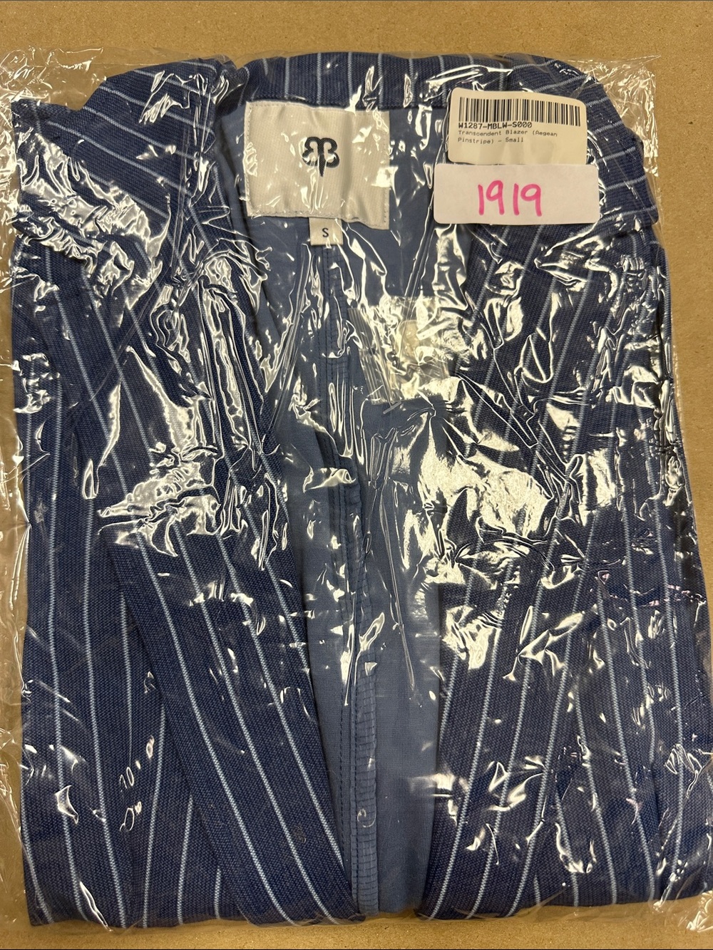 New Betabrand Aegean Pinstripe Transcendent Ponte Stretch Blazer Small